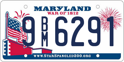 MD license plate 9BM6291