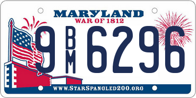 MD license plate 9BM6296