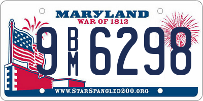 MD license plate 9BM6298