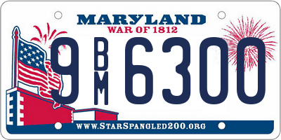 MD license plate 9BM6300