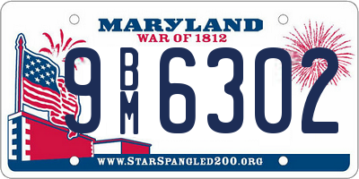 MD license plate 9BM6302