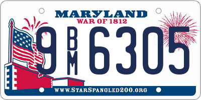 MD license plate 9BM6305