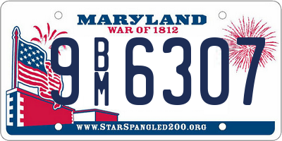 MD license plate 9BM6307