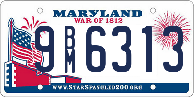 MD license plate 9BM6313