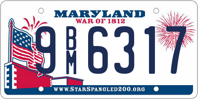 MD license plate 9BM6317