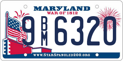 MD license plate 9BM6320