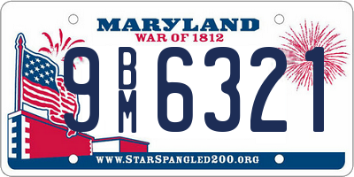 MD license plate 9BM6321