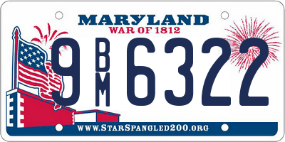 MD license plate 9BM6322