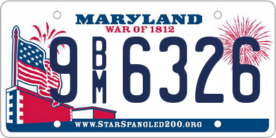 MD license plate 9BM6326