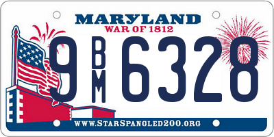 MD license plate 9BM6328