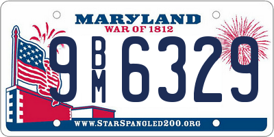 MD license plate 9BM6329