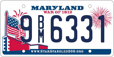 MD license plate 9BM6331