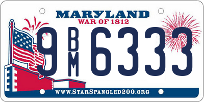 MD license plate 9BM6333