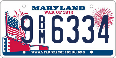 MD license plate 9BM6334