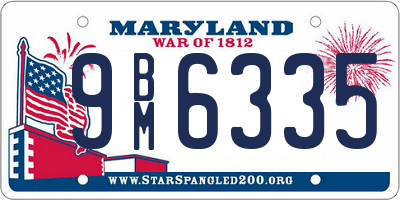 MD license plate 9BM6335