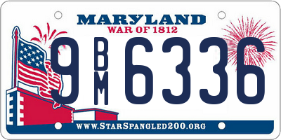 MD license plate 9BM6336