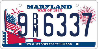 MD license plate 9BM6337