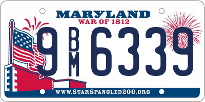 MD license plate 9BM6339