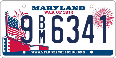 MD license plate 9BM6341