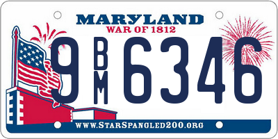 MD license plate 9BM6346