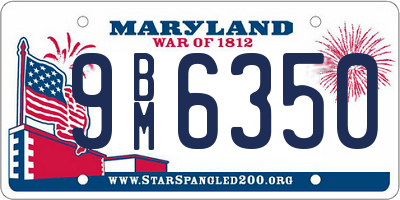 MD license plate 9BM6350