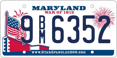 MD license plate 9BM6352