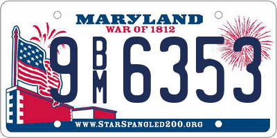 MD license plate 9BM6353