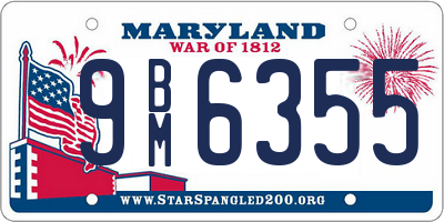 MD license plate 9BM6355