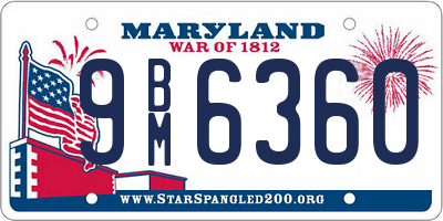 MD license plate 9BM6360