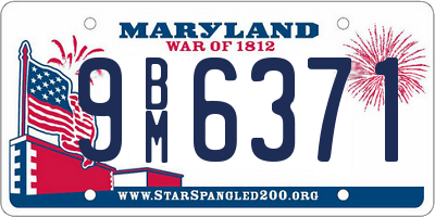 MD license plate 9BM6371