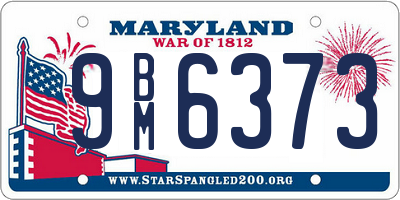 MD license plate 9BM6373