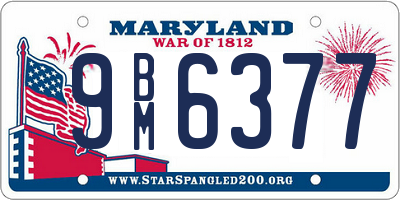 MD license plate 9BM6377