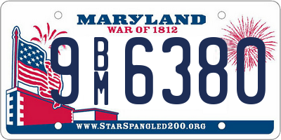 MD license plate 9BM6380