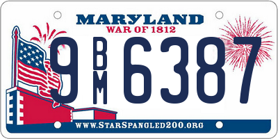 MD license plate 9BM6387