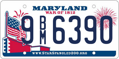 MD license plate 9BM6390