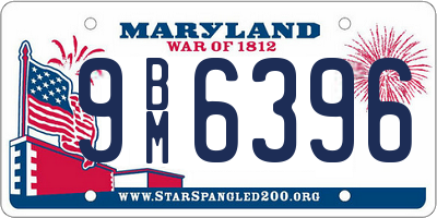 MD license plate 9BM6396