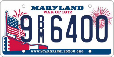 MD license plate 9BM6400