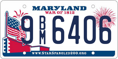 MD license plate 9BM6406