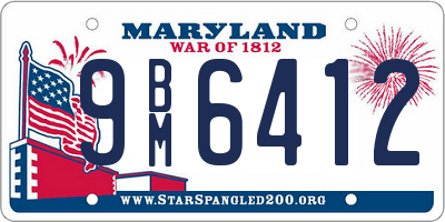 MD license plate 9BM6412