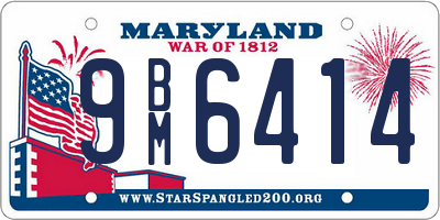 MD license plate 9BM6414