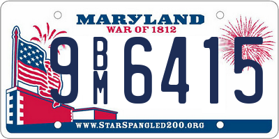 MD license plate 9BM6415