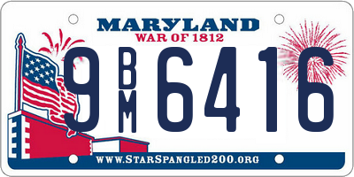 MD license plate 9BM6416