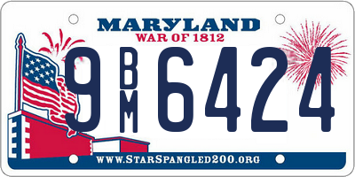 MD license plate 9BM6424