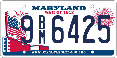 MD license plate 9BM6425