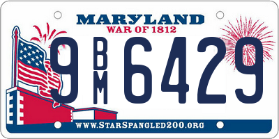 MD license plate 9BM6429