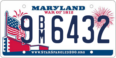 MD license plate 9BM6432