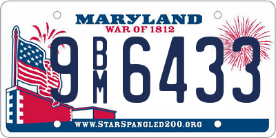 MD license plate 9BM6433