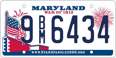 MD license plate 9BM6434