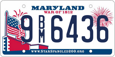 MD license plate 9BM6436