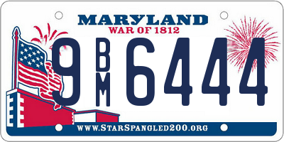 MD license plate 9BM6444